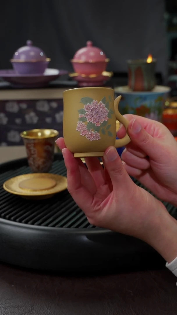 【闪购商品】杯【宜景窑紫砂鎏金】杯子30
