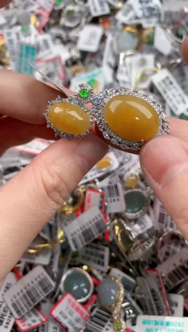 银S925镶嵌戒指翡翠8888      5