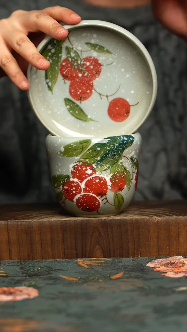 杯釉下彩手工手绘同款陶器