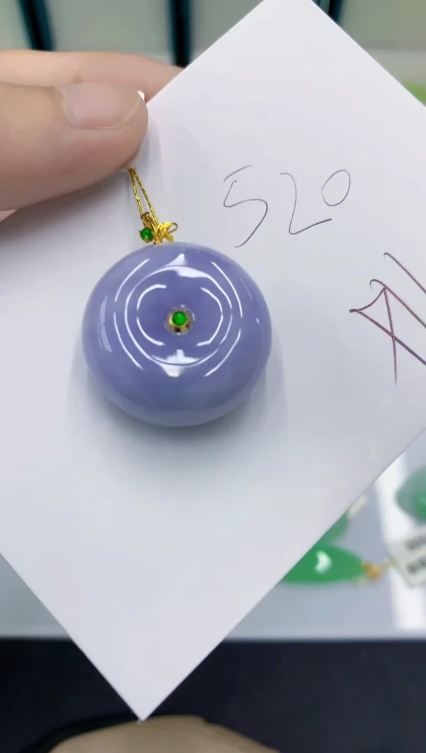 颈饰18K金镶嵌翡翠翡翠
