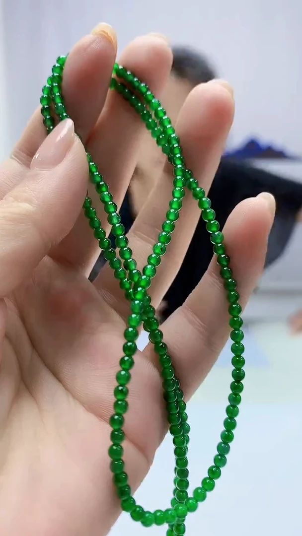 定制翡翠未镶嵌4902ms-毛货42珠链
