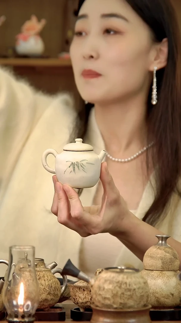 言野手作 落雪手绘文旦壶