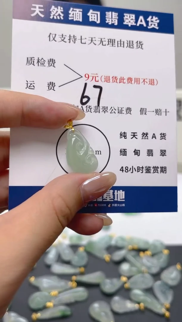 颈饰18K金镶嵌翡翠天然A货翡翠