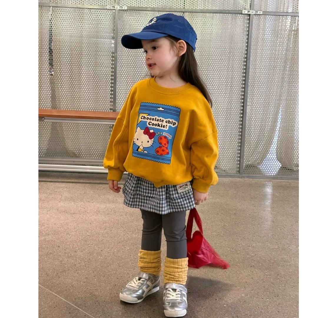 女童时髦休闲卫衣2025秋装新款女宝洋气百搭套头衫上衣潮童装宽松