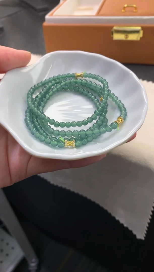 未镶嵌手链翡翠FC401 翡翠小米珠手串 多样性发其一