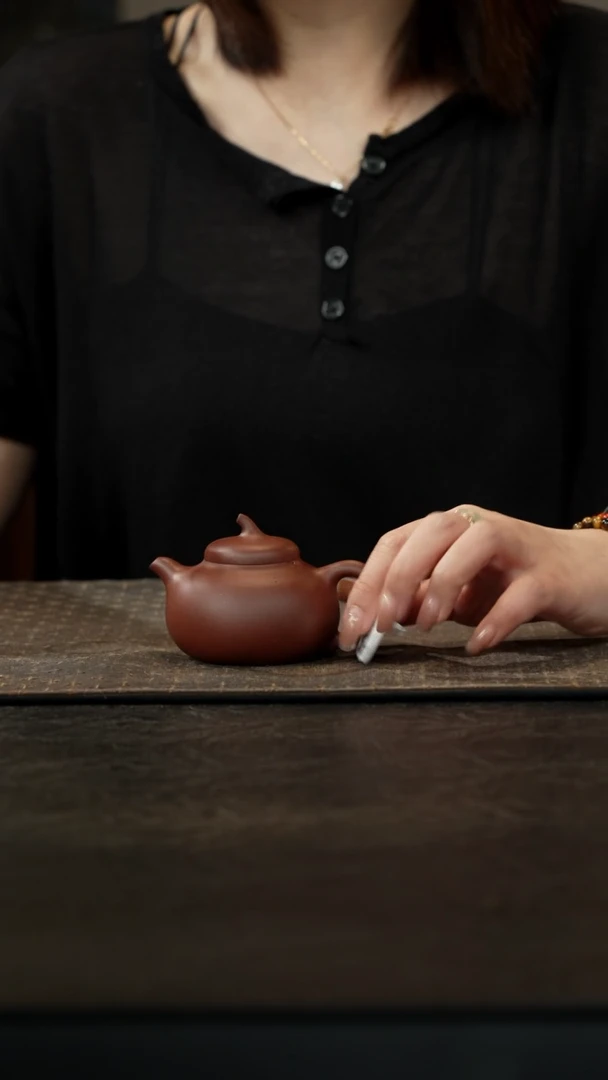 茶壶紫砂清水泥小矮茄段120cc