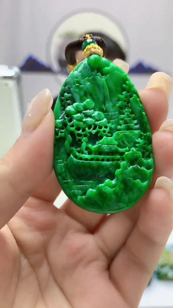 定制翡翠未镶嵌5060ms-毛货74山水