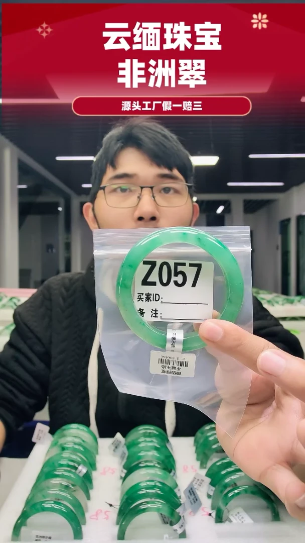 未镶嵌手镯石英质玉（非洲翠）59圈口Z057
