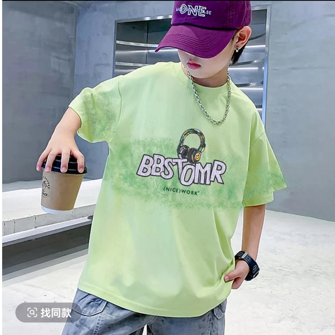 夏季男童宽松百搭个性潮酷卡通动漫短袖T恤