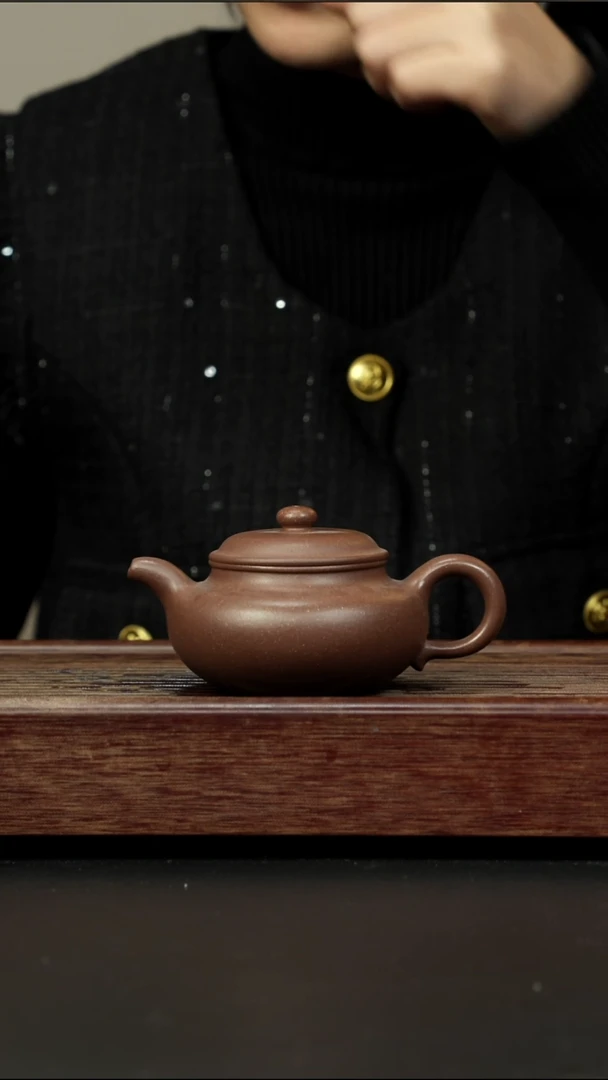 茶壶紫砂四号井老紫泥 仿古