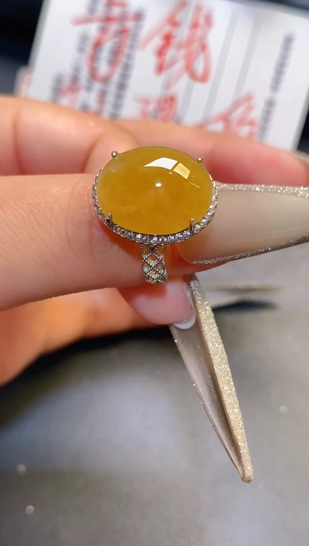 银S925镶嵌翡翠耳饰天然