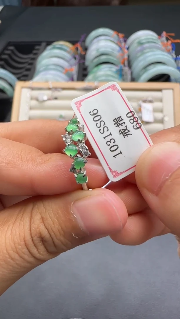 银S925镶嵌戒指翡翠1031SS06