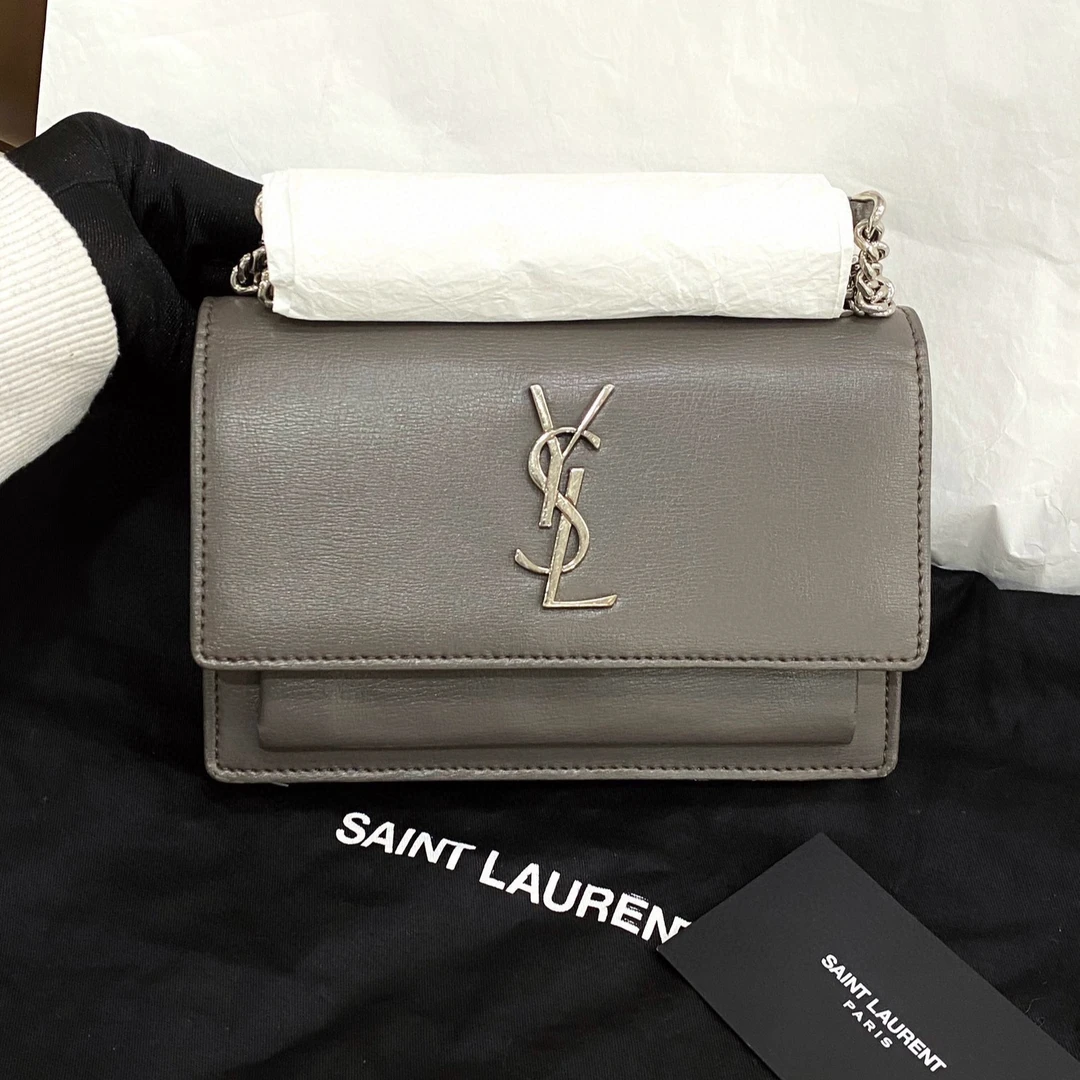 95新 YSL/圣罗兰 灰色小号单肩包