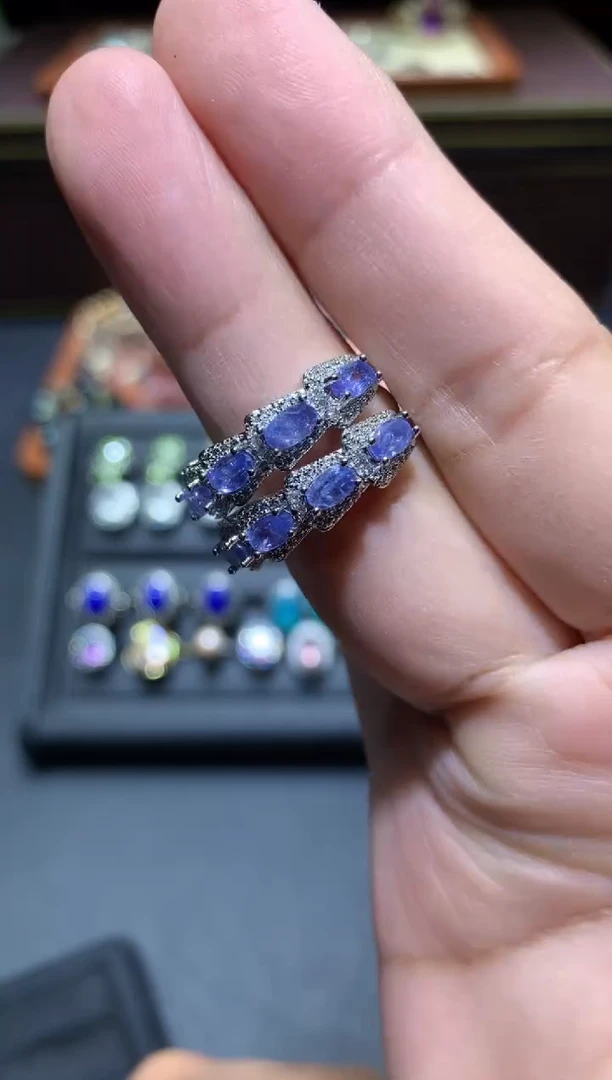 【闪购商品】坦桑石戒指未镶嵌K19【多样性发其一】