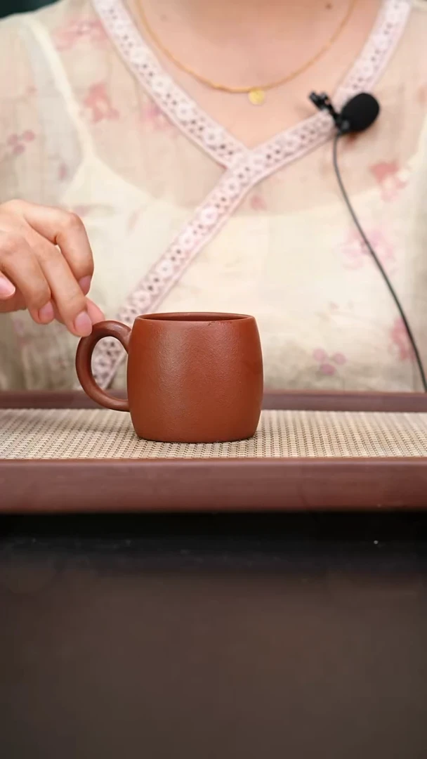 茶壶紫砂石黄龙血砂带把杯