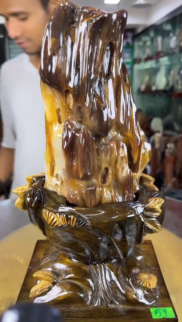 未镶嵌珠宝奇石硅化玉缅甸天然树化玉摆件