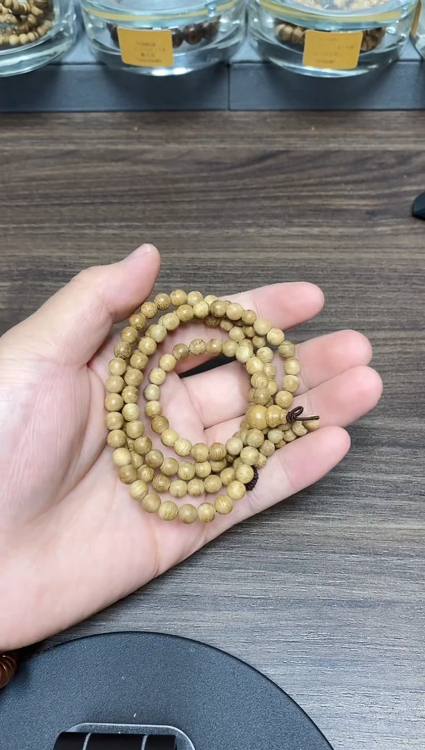 手串沉香沉香天然野菩萨棋红油多圈