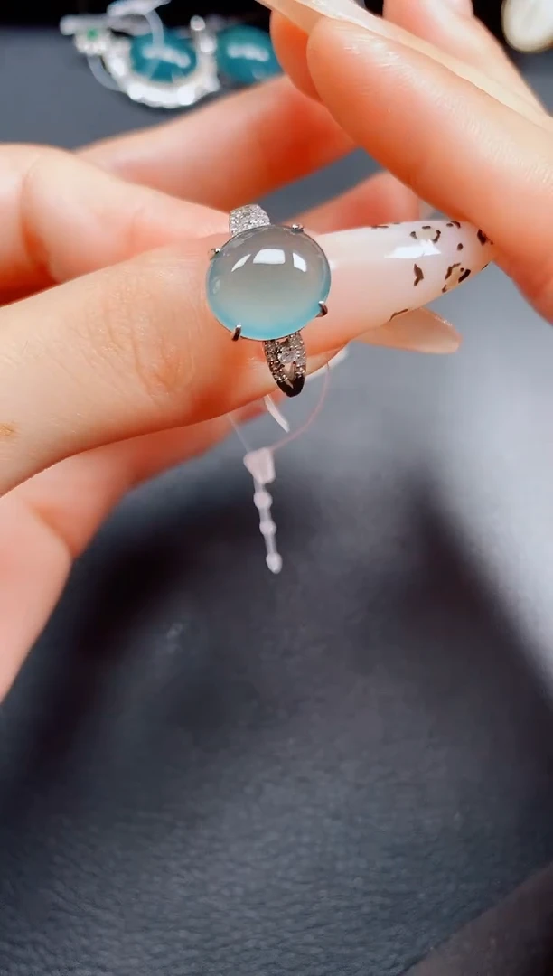 银S925镶嵌戒指翡翠翡翠