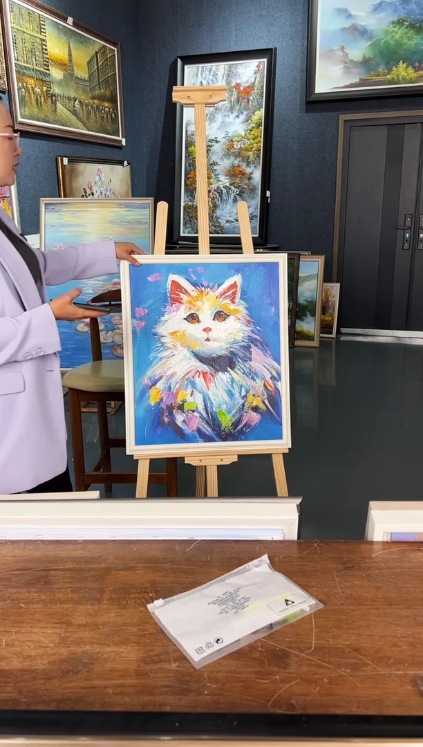 【闪购商品】油画43号 50*60 猫-手绘油画