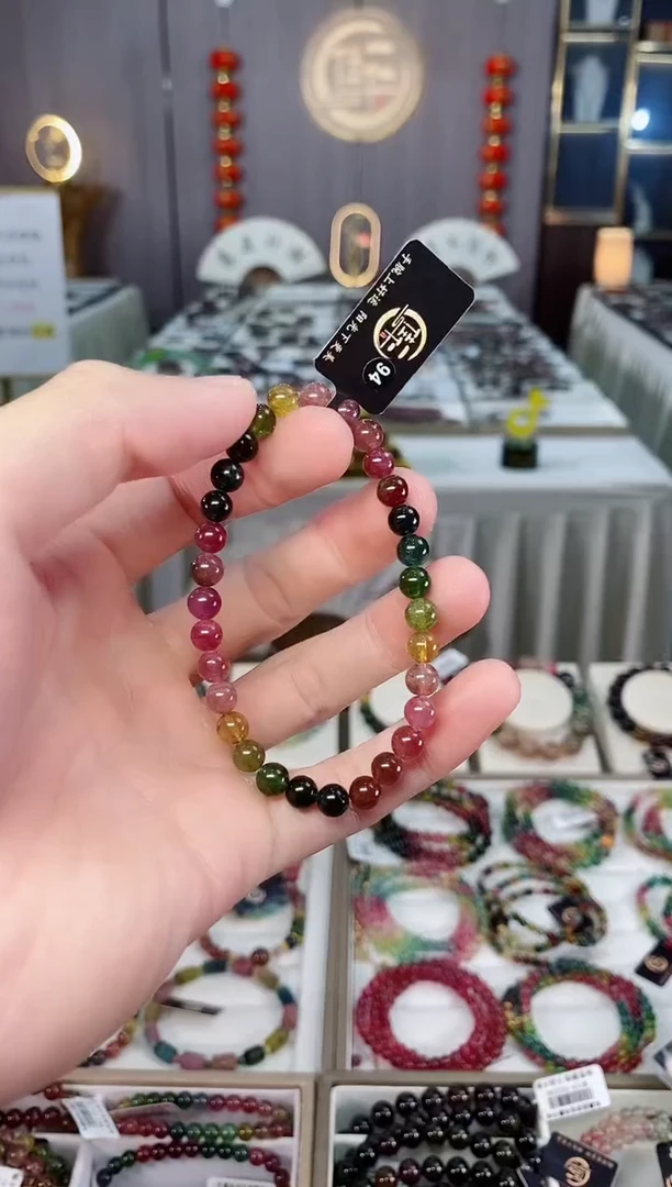 未镶嵌透体老矿碧玺单圈手串5mm+碧玺xion多样性发一条