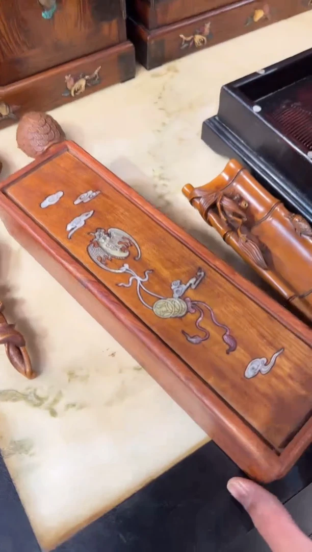 木木头款花梨福在眼前机关线香盒118