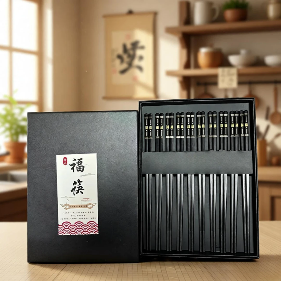 5双合金福筷防霉家用防滑家庭细头新款高档餐具（不带礼盒）DG