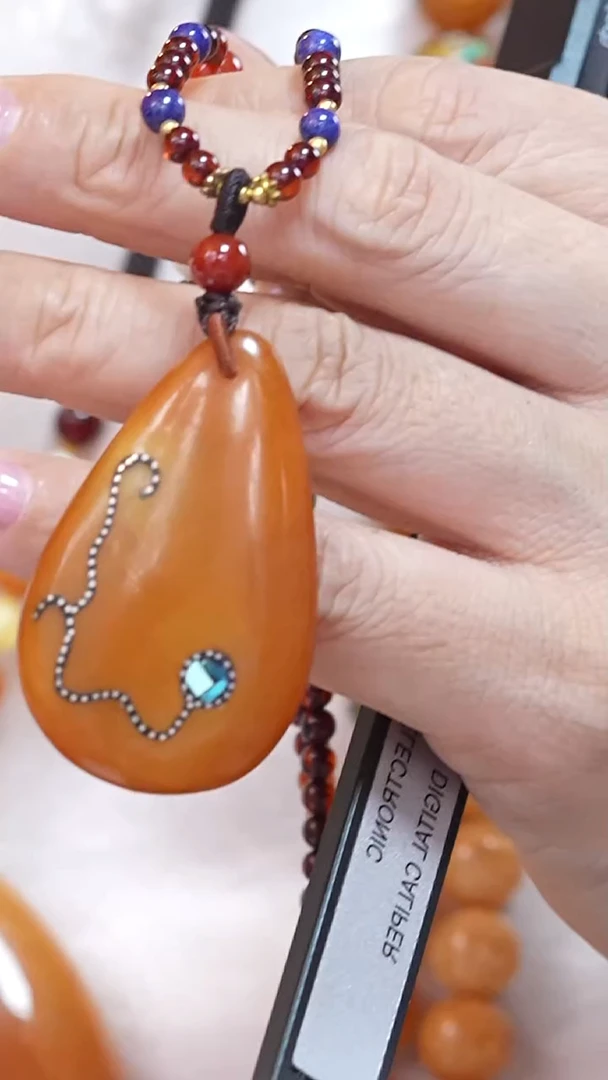 蜜蜡颈饰未镶嵌4591天然蜜蜡珠宝奇石云端妖孽全部保真