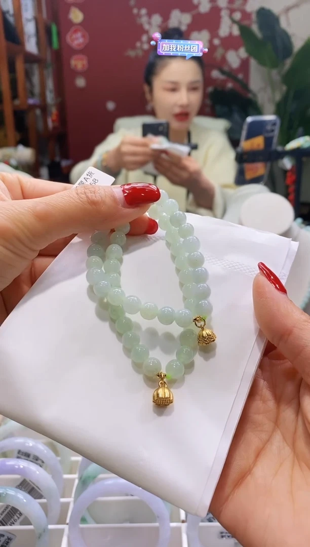 【闪购商品】翡翠手串银S925镶嵌2k7晴水手串莲蓬*多样性发其一