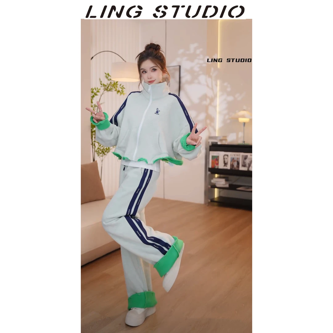 重磅新品-零零『青柠薄荷』2025设计师款休闲运动套装5020941