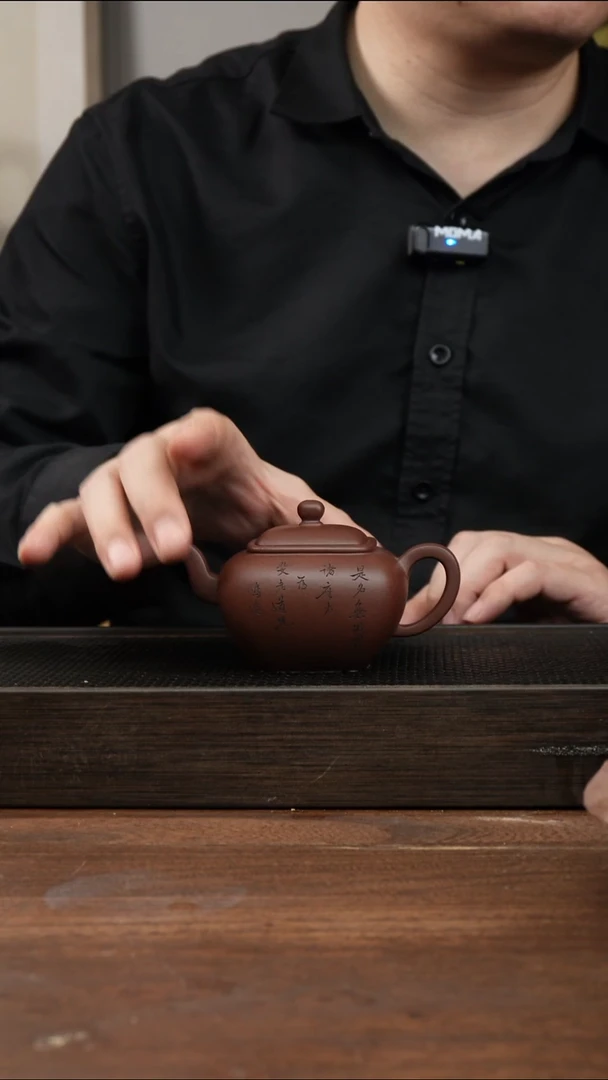 茶杯紫砂天*白紫泥无垢    刻绘   180CC