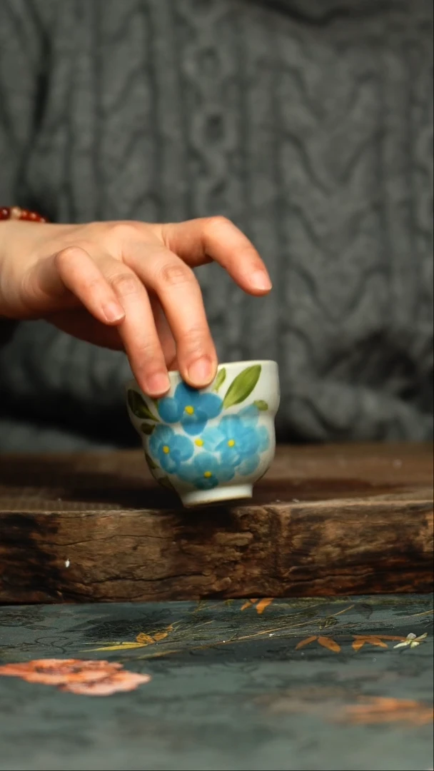 【闪购商品】杯杯釉下彩手工手绘同款陶器