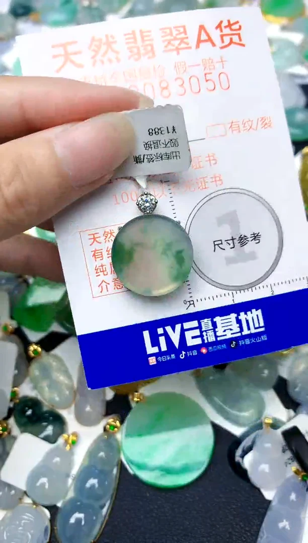 颈饰银S925镶嵌翡翠天然A货翡翠