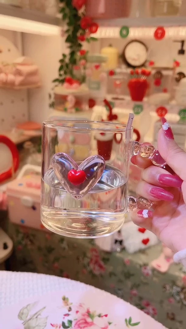 粉色爱心水杯——手工制作品质好！