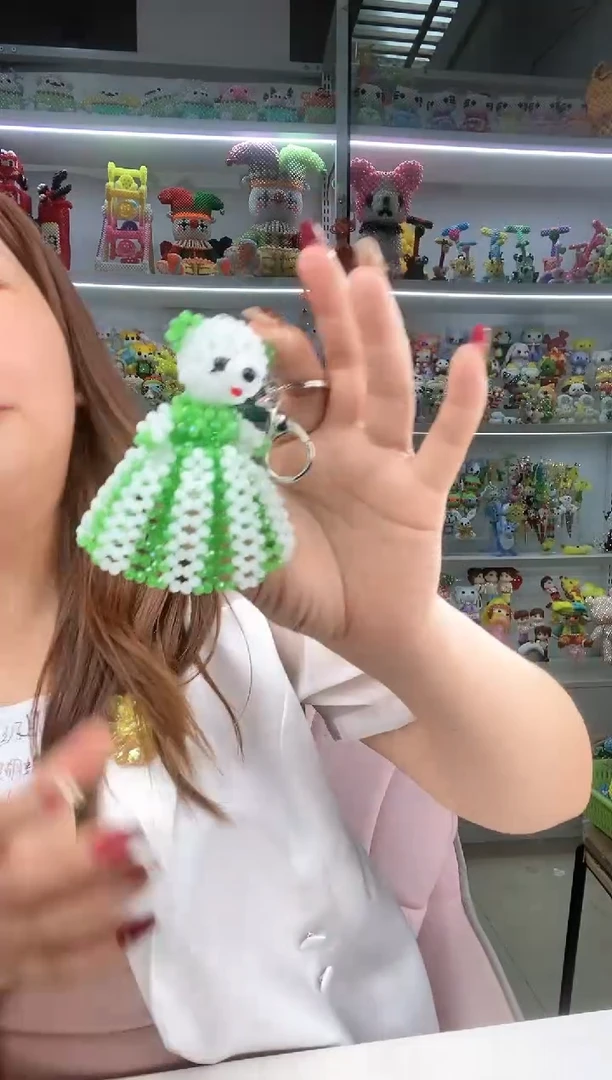 玻璃1010卡4水晶白菜熊材料包1套绿玉