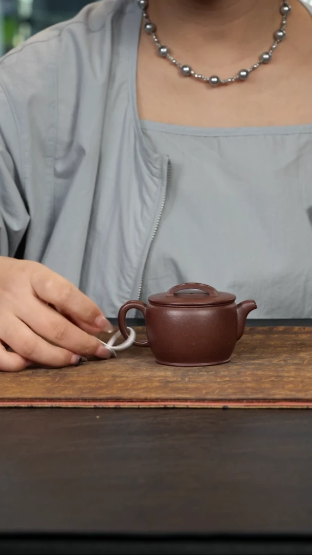 茶壶紫砂面缸汉瓦老紫泥120cc