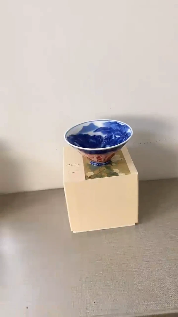 景德镇高温瓷佛斗笠带礼盒