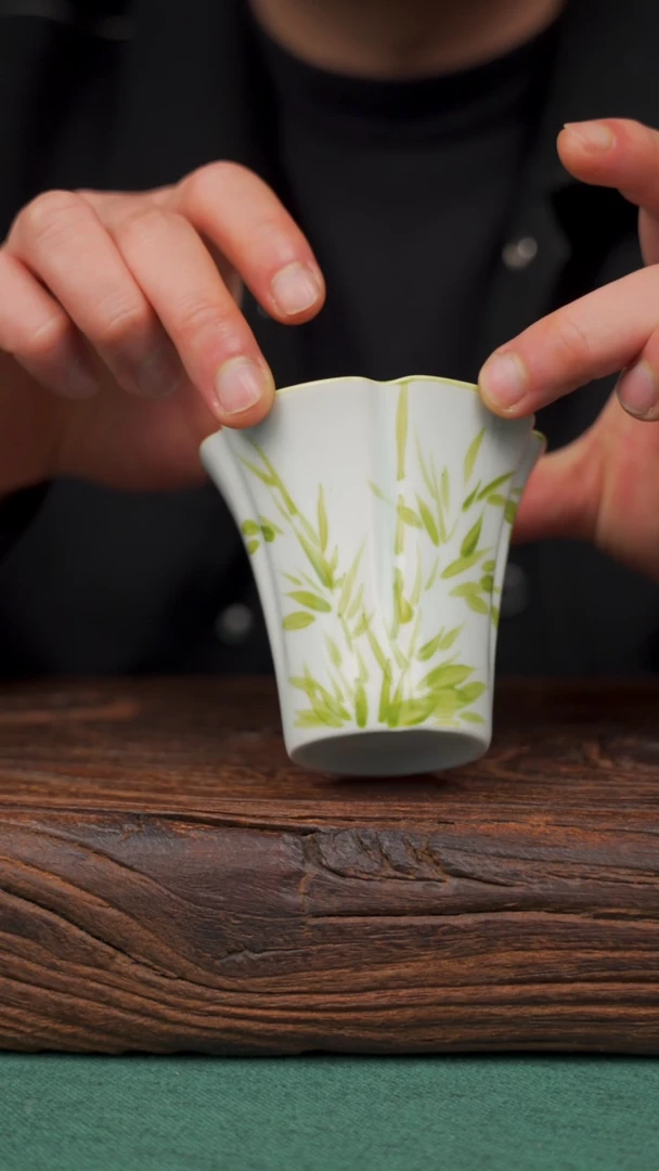 瓷片16寻一缕瓷香杯釉下手工手绘瓷器