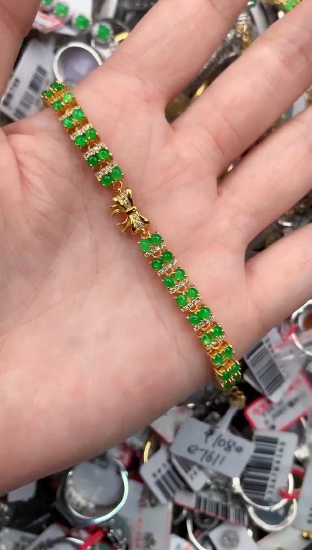 银S925镶嵌戒指翡翠111           7