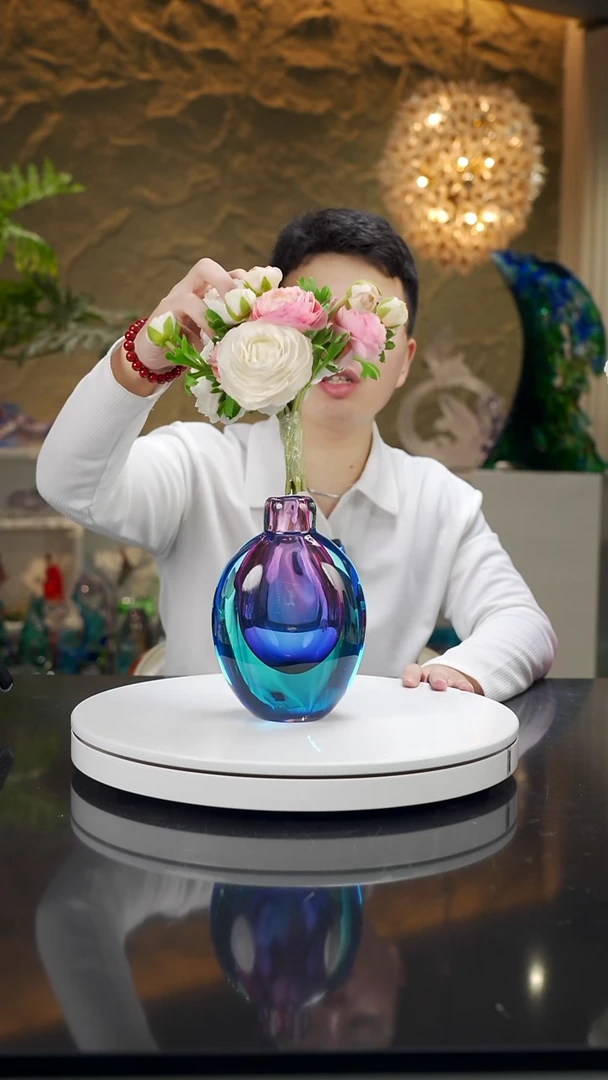 手工艺品琉璃金红蓝设计款香薰瓶