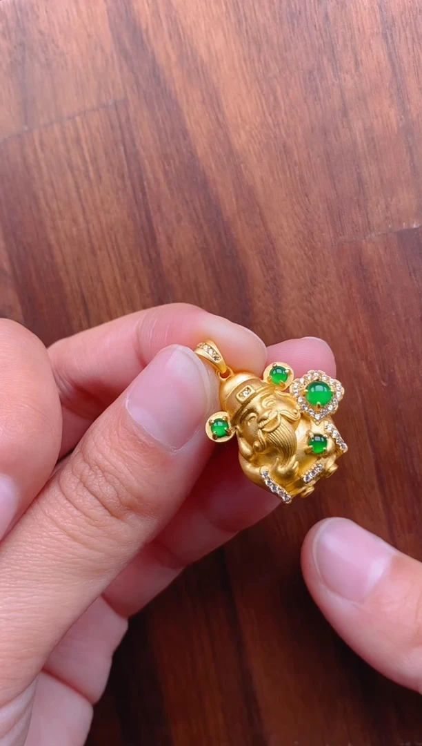 【闪购商品】翡翠吊坠(不含链)银S925镶嵌财神