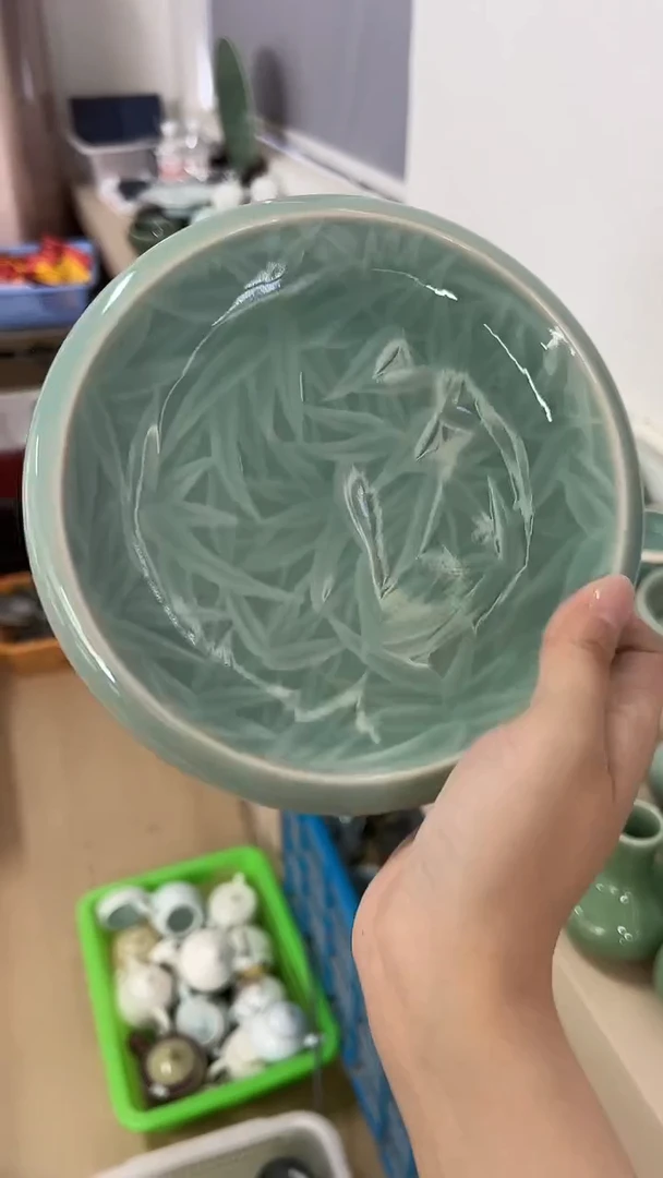 龙泉云间青瓷小米茶器