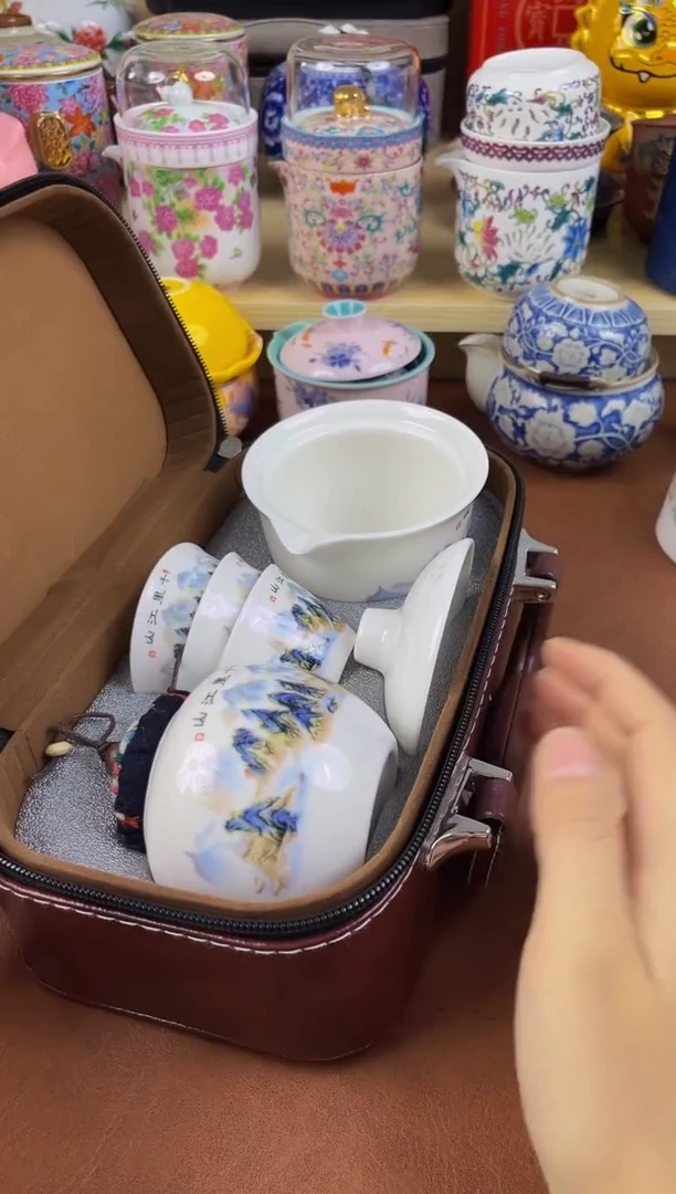 陶瓷茶具摆件旅行套组