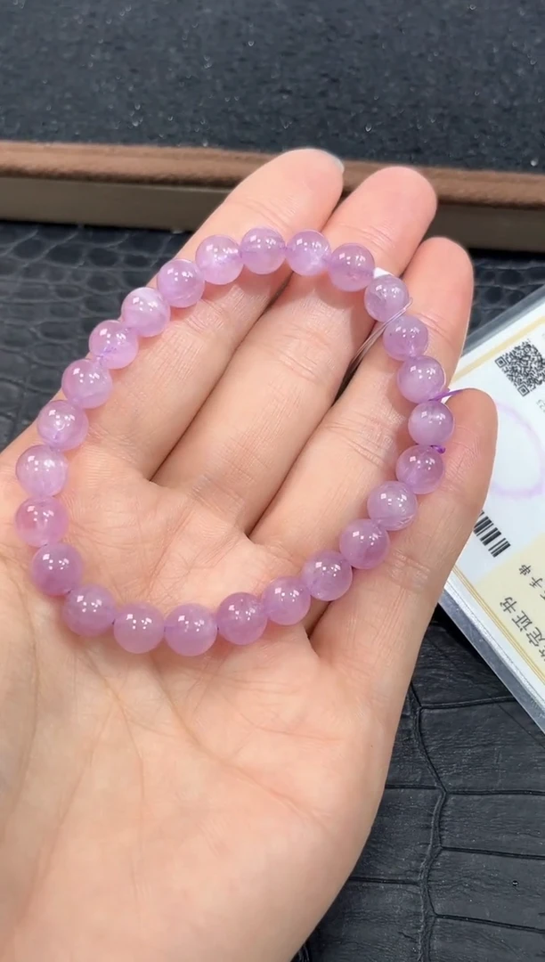 未镶嵌锂辉石手串58号紫锂辉单圈7+mm