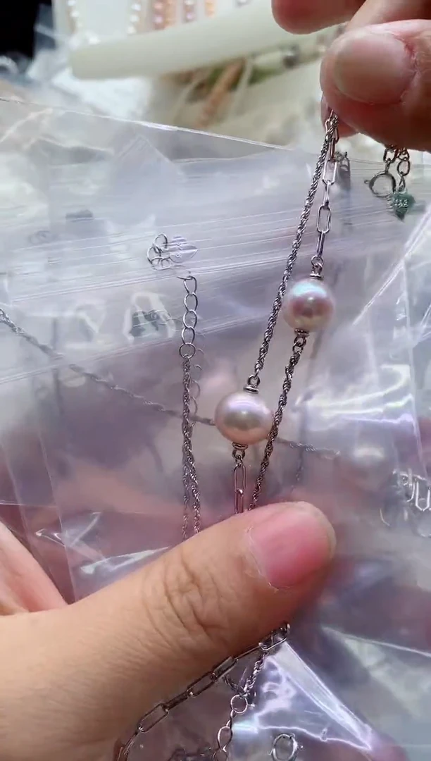 淡水珍珠手链银S925镶嵌多样性发其一，非无暇