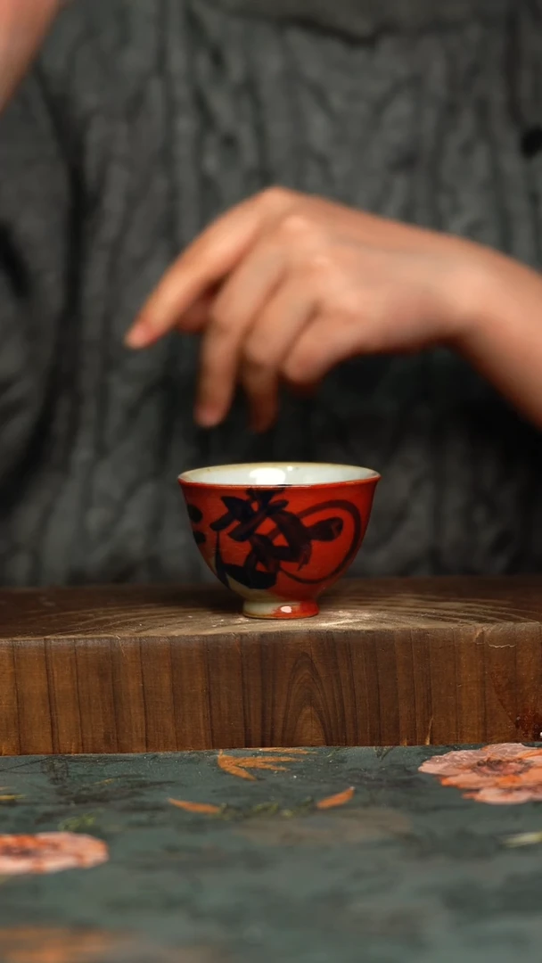 杯釉下彩手工手绘同款陶器