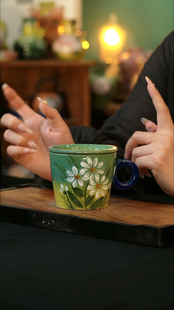 杯手绘心瓷陶瓷大浮力