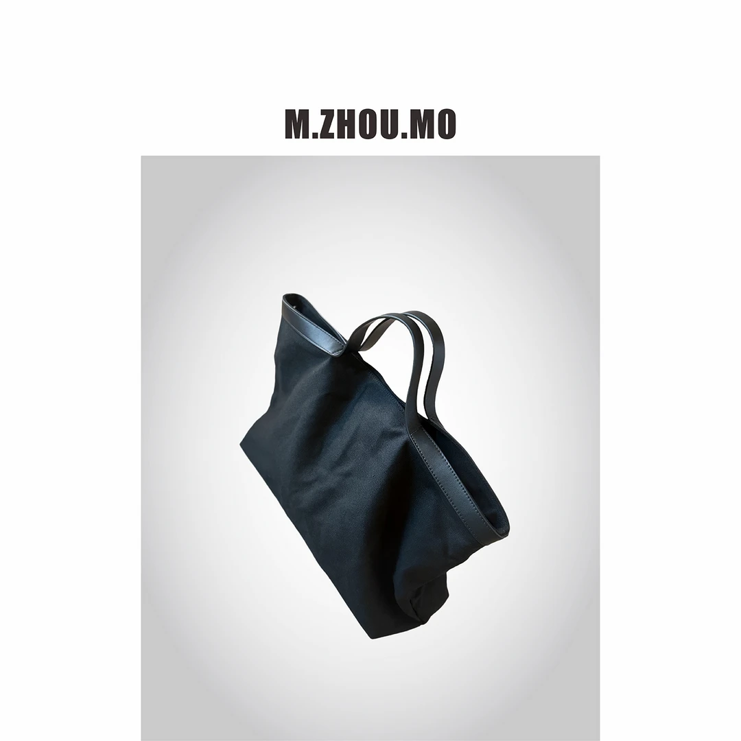 M.ZHOU.MO  Row 极简小众帆布配牛皮手拎斜挎单肩休闲包
