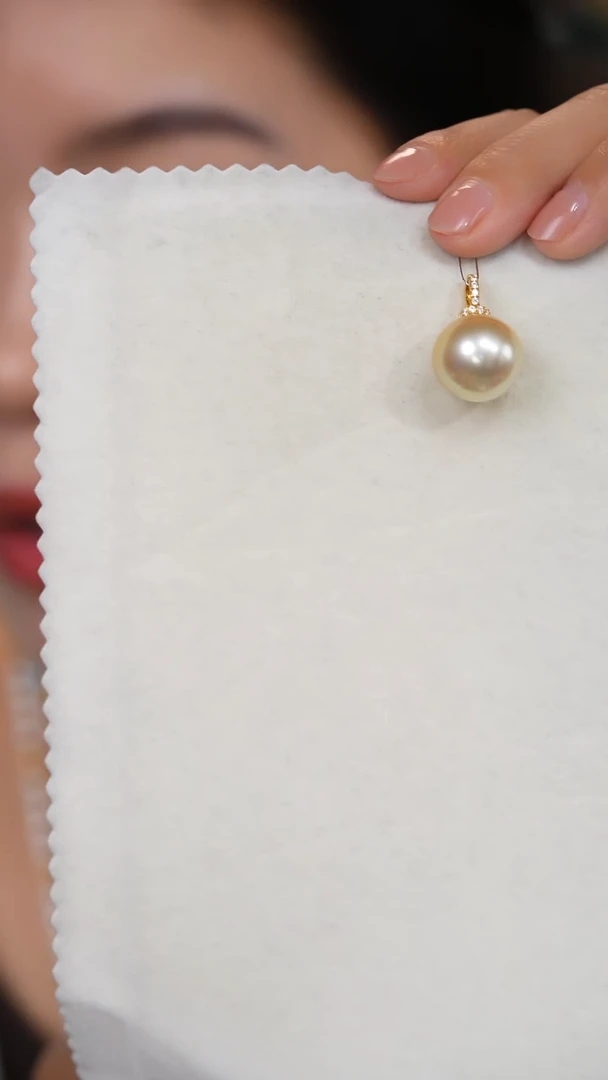 【闪购商品】海水珍珠吊坠(不含链)18K金镶嵌干枯澳白16-17mm