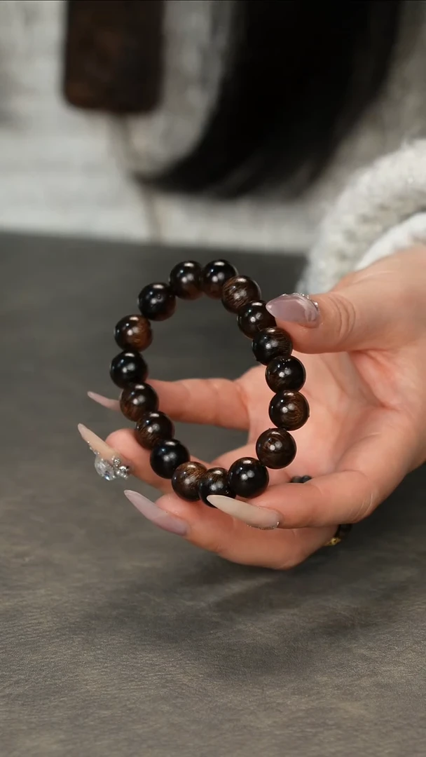 【闪购商品】沉香木手串沉水级芽庄黄奇楠古董玉化雷料1.2珍藏款