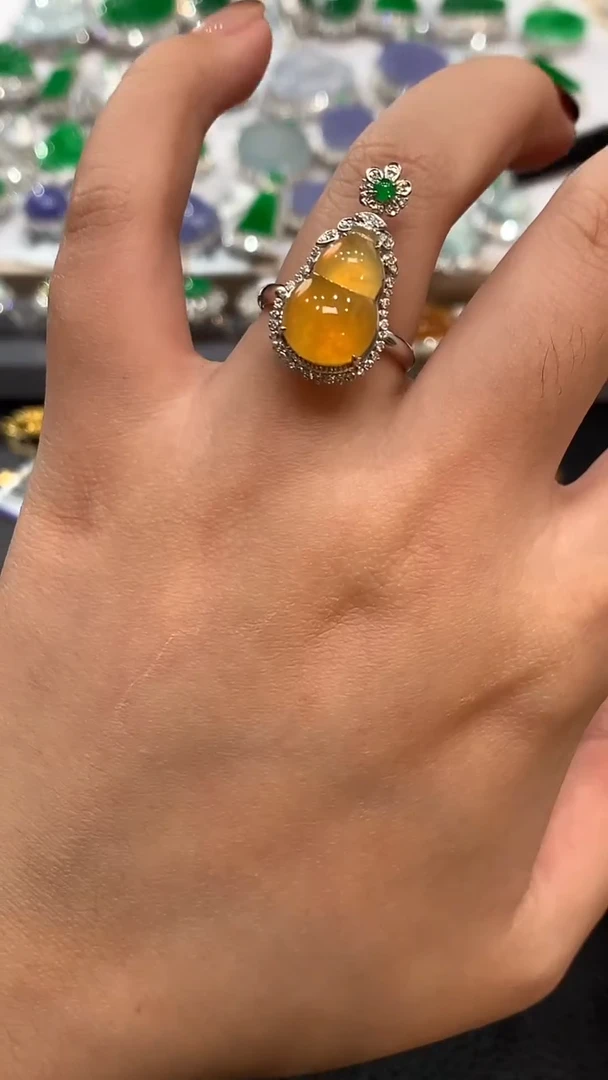 颈饰18K金镶嵌翡翠159-戒指